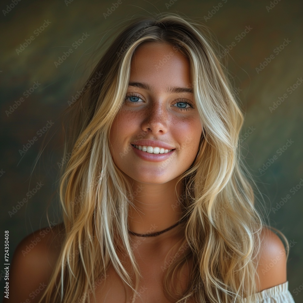Portrait Of A 21 Year Old White American Girl Blonde Hair Blue Eyes Portrait Of A 21 Year Old White American Girl Blonde Hair Blue Eyes
