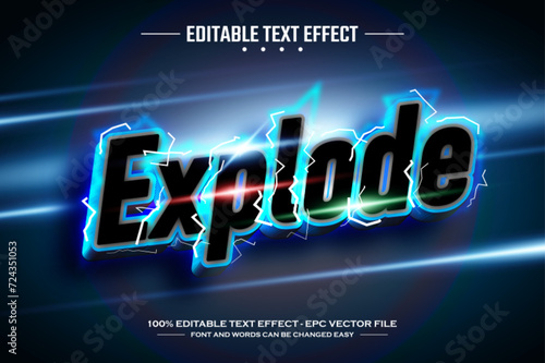 Explode 3D editable text effect template