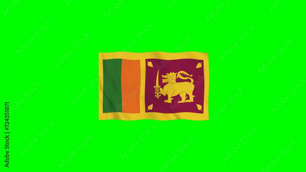 Sri Lanka Vector Waving Flag Motion loop 4K Resolution with Green Screen Sri Lanka Vector Waving Flag Motion loop 4K Resolution with Green Screen
