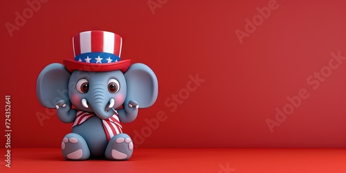 Conservative Republican elephant for right wing politics. Political banner for American patriotism