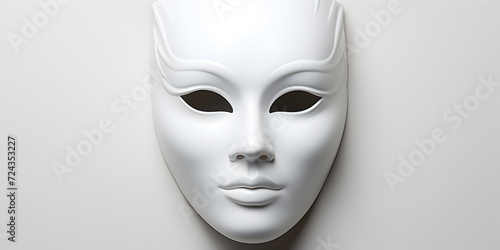 White fashion mask isolated on white background