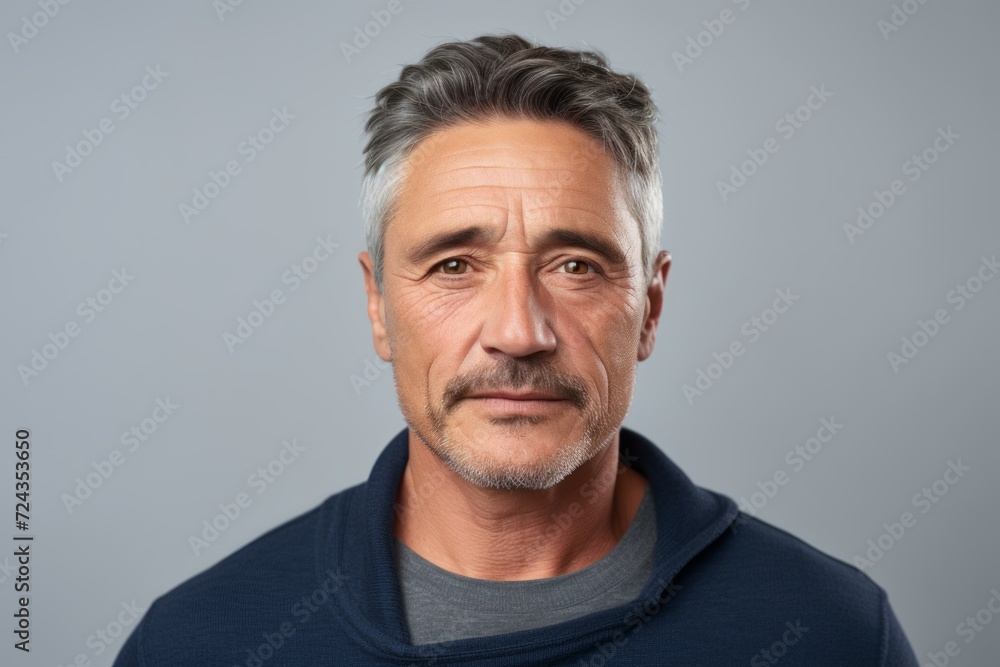 Handsome middle-aged man with grey hair and beard. Handsome middle-aged man with grey hair and beard.