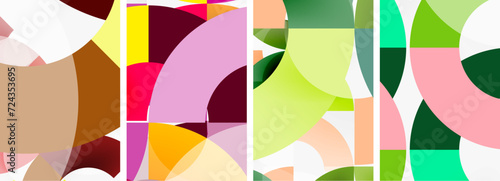 Set of circle lines poster backgrounds. Vector illustration For Wallpaper, Banner, Background, Card, Book Illustration, landing page