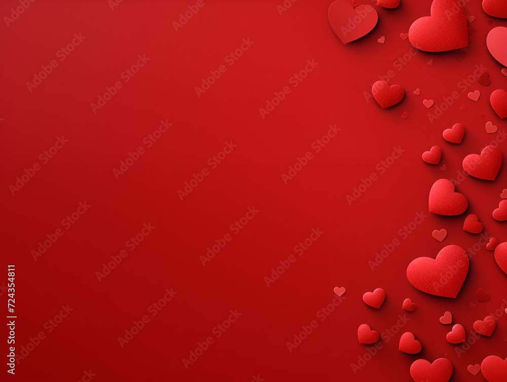 red hearts on a red background, valentines day