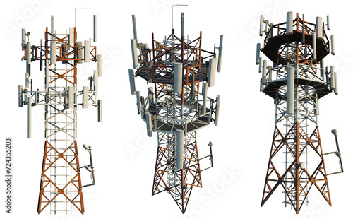high voltage transmission line tower 4k png cutout