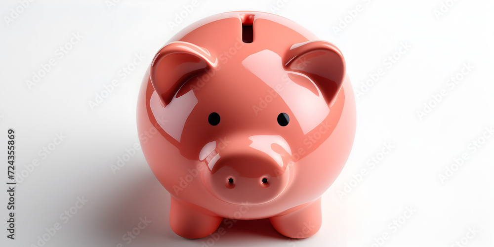 Pink piggy bank isolated on white background Pink piggy bank isolated on white background