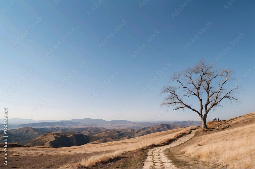 Beautiful view of landscape against clear sky
