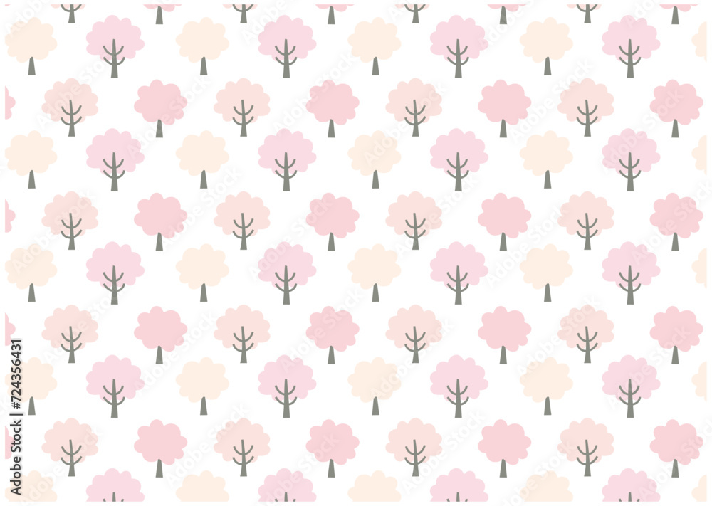 桜の木のパターンイラスト 桜の木のパターンイラスト