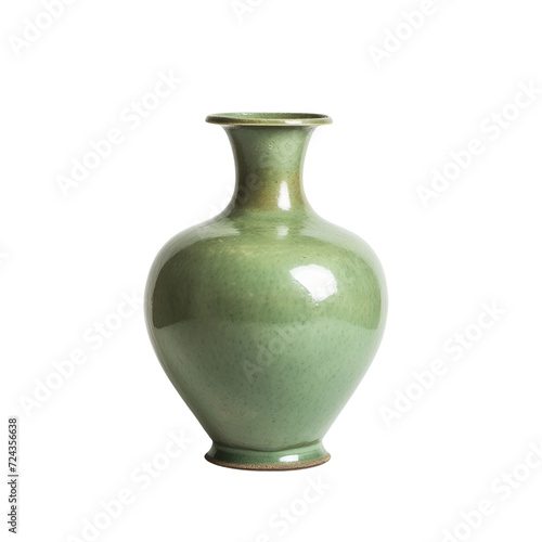 Green Vase, Transparent PNG, Pottery, Green Ceramic Vase
