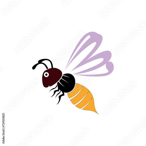 bee logo vector icon illustration for honey template