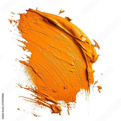 Orange color Smudge, isolated PNG object