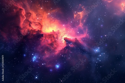 Nebula in deep space with stars © Artistic_Creation