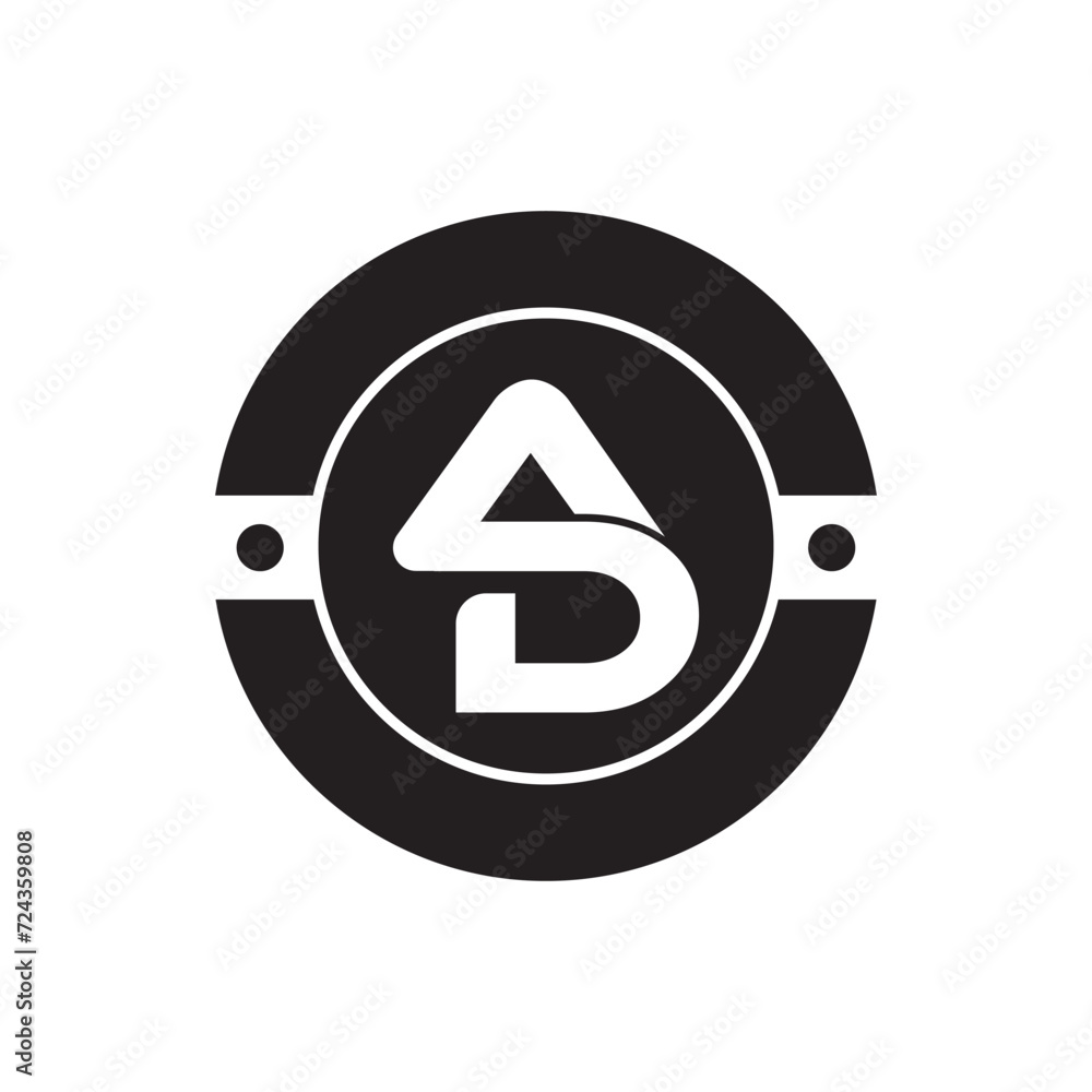 AD Letter Logo Design with Creative Modern Trendy Typography. AD Letter Logo Design with Creative Modern Trendy Typography.