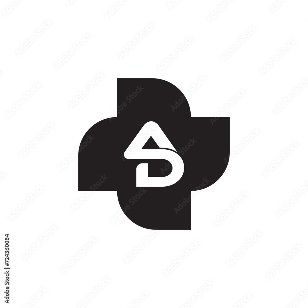 AD Letter Logo Design with Creative Modern Trendy Typography. AD Letter Logo Design with Creative Modern Trendy Typography.