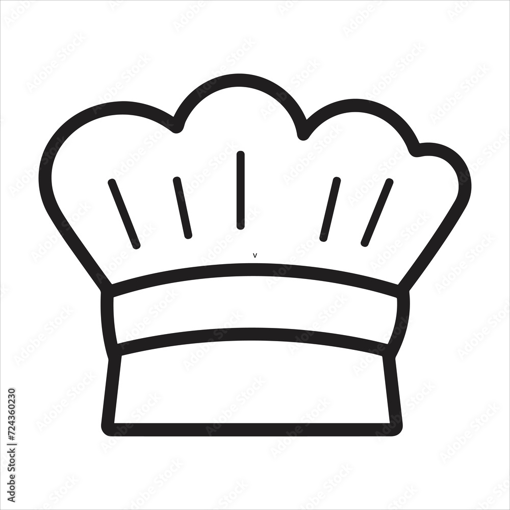 chefs hat flat icon outline in the style of simple vector chefs hat flat icon outline in the style of simple vector