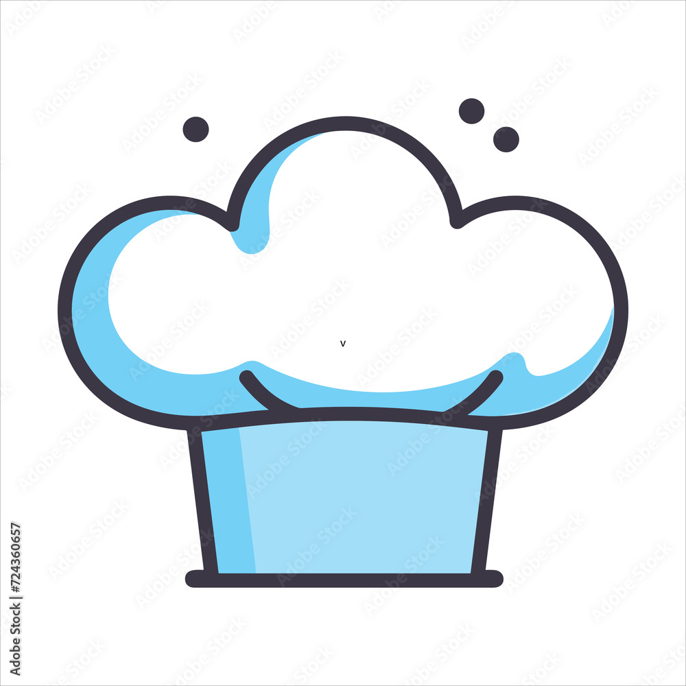chefs hat flat icon outline in the style of simple vector chefs hat flat icon outline in the style of simple vector