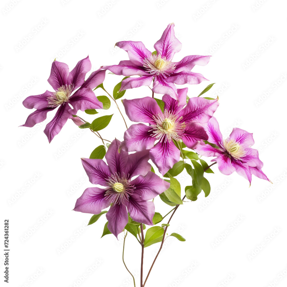 Clematis flower isolated on transparent background Clematis flower isolated on transparent background