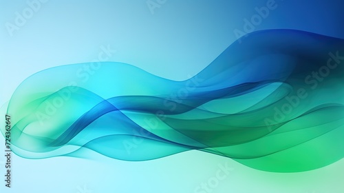 blue and green Abstract futuristic background, wave or smoke texture , generative ai, 