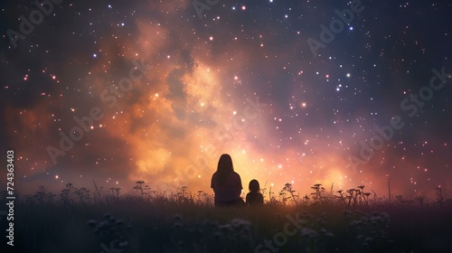 Mother and Child and the Starry Sky