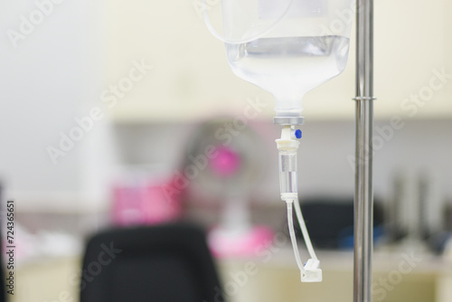Giving saline drips intravenously in the hospital