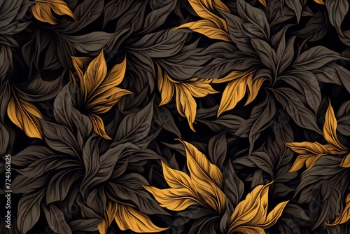 Seamless pattern with leaves,  Floral background