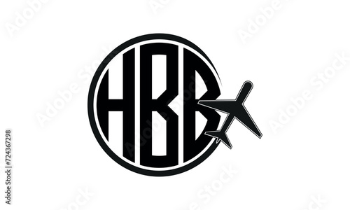 HBB three initial letter circle tour & travel agency logo design vector template. hajj Umrah agency, abstract, wordmark, business, monogram, minimalist, brand, company, flat, tourism agency, tourist photo