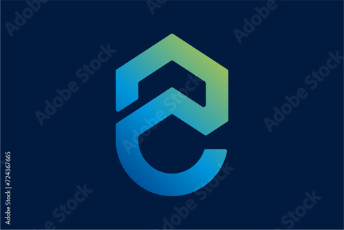 e Letter Arrow Logo