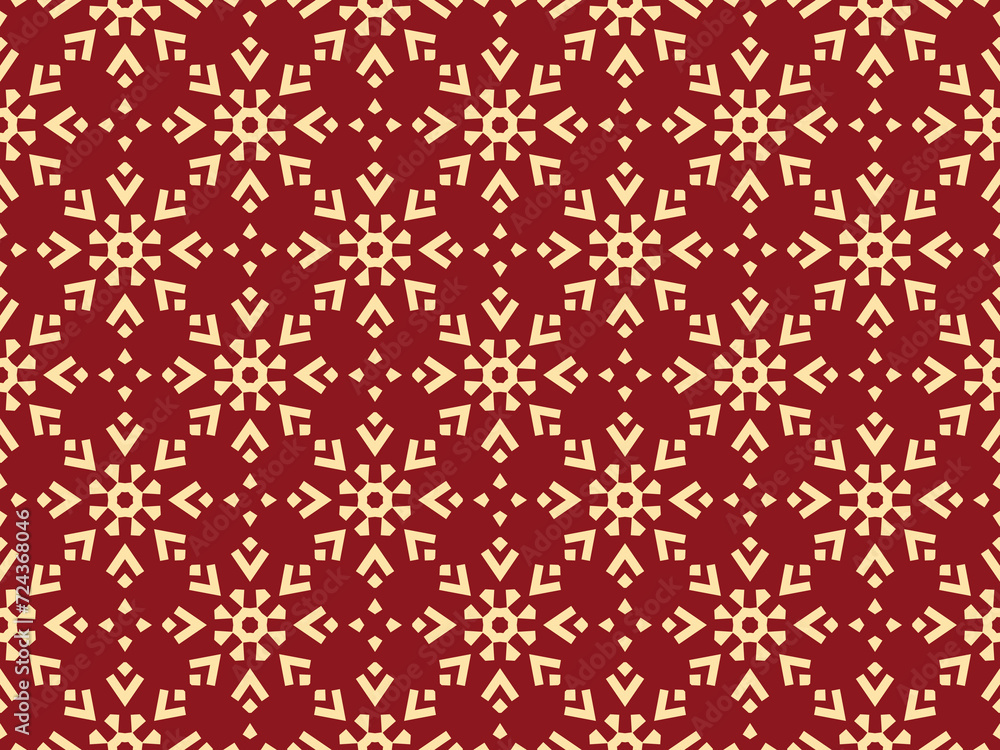 Abstract geometric pattern with lines, snowflakes. A seamless vector background. Gold and red texture. Graphic modern pattern Abstract geometric pattern with lines, snowflakes. A seamless vector background. Gold and red texture. Graphic modern pattern