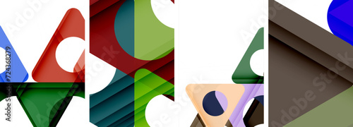 Abstract background set featuring captivating triangles. Harmonious blend of geometry and style, these designs bring modern flair