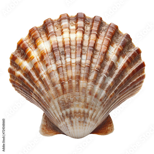 Scallop shell, isolated PNG object