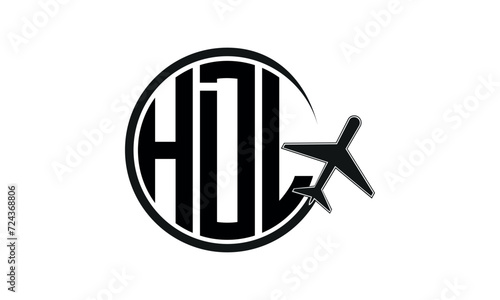 HDL three initial letter circle tour & travel agency logo design vector template. hajj Umrah agency, abstract, wordmark, business, monogram, minimalist, brand, company, flat, tourism agency, tourist