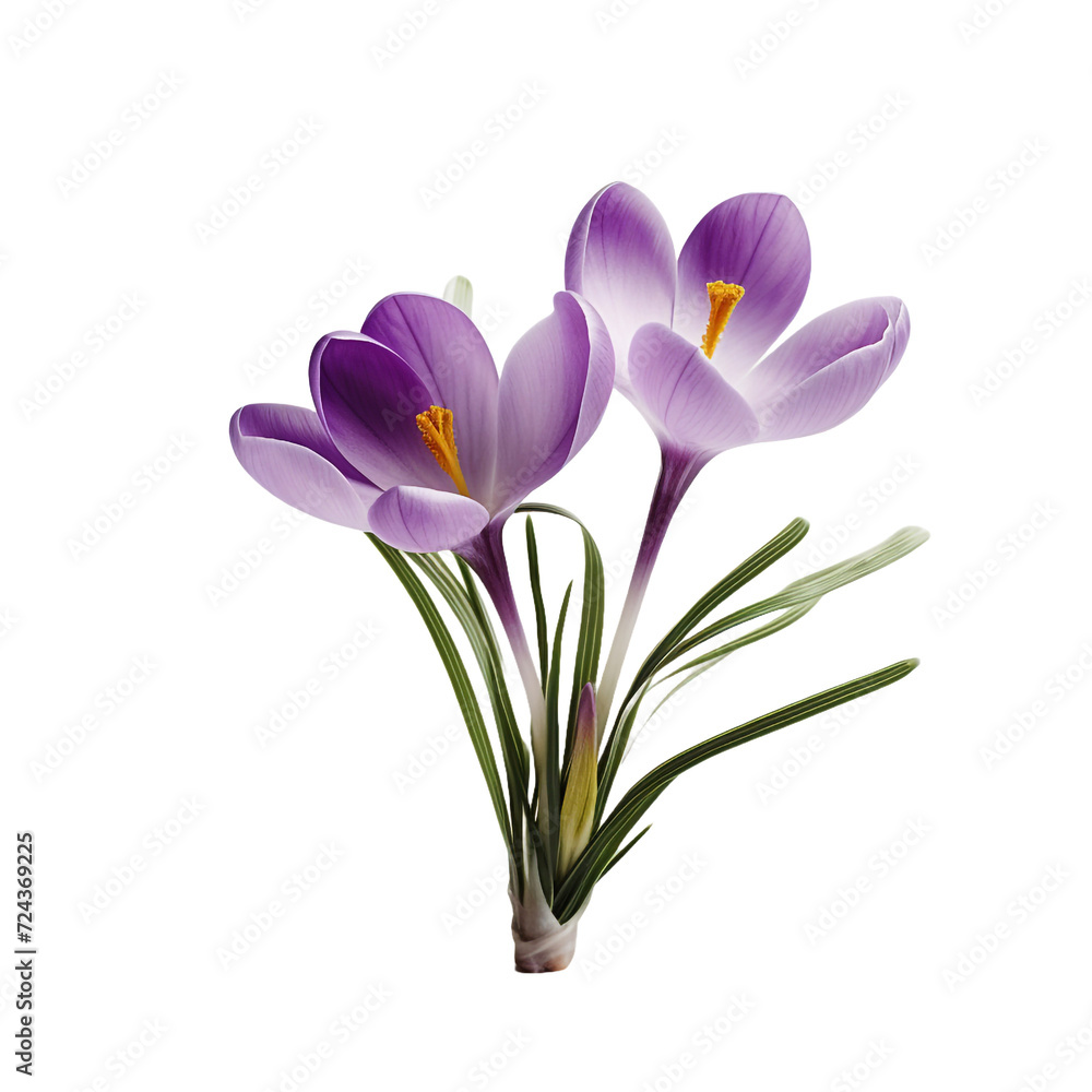 Crocus flower isolated on transparent background Crocus flower isolated on transparent background