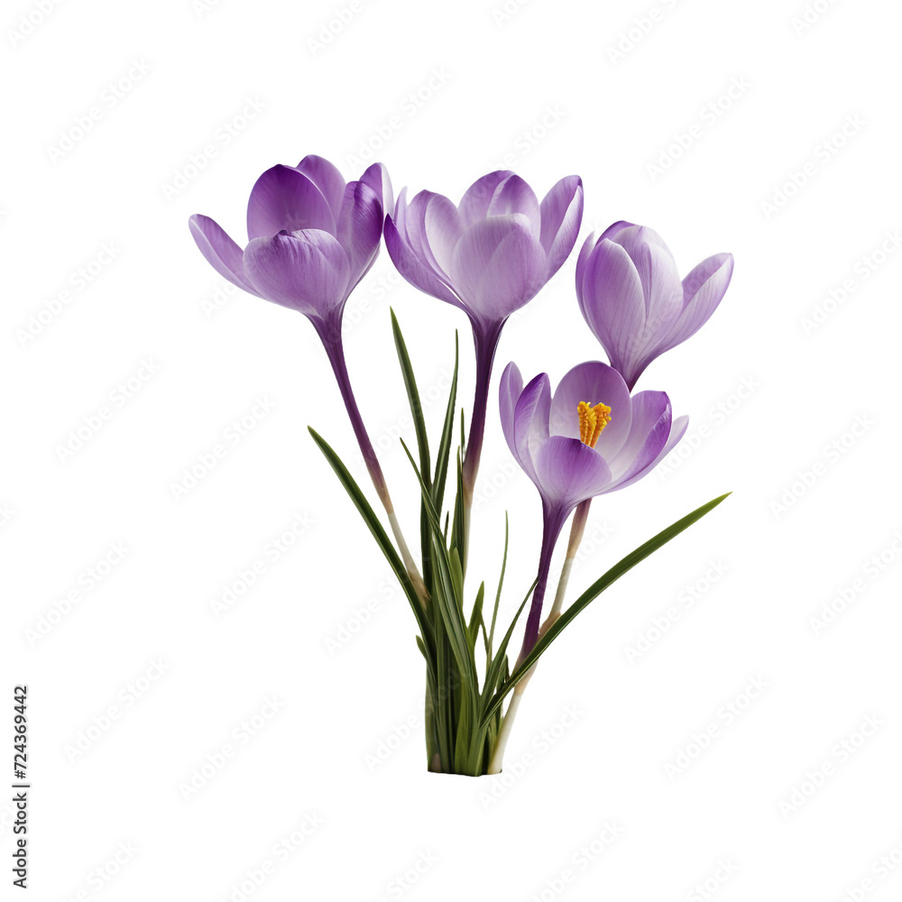 Crocus flower isolated on transparent background Crocus flower isolated on transparent background