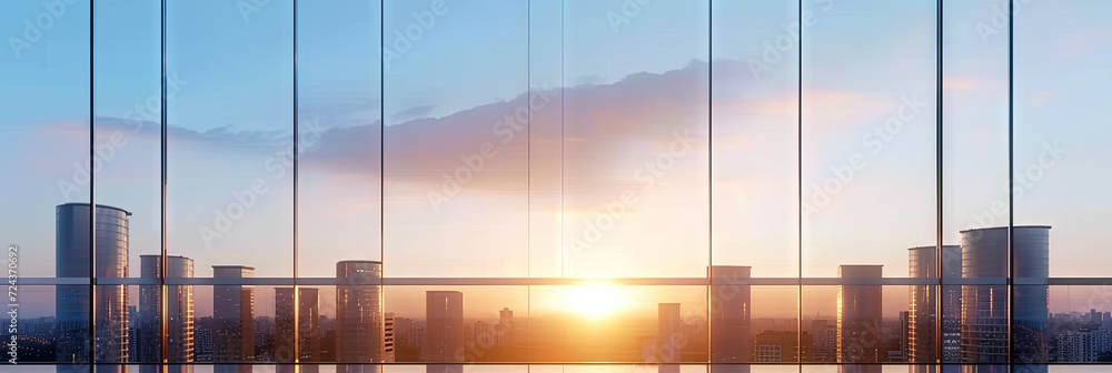 Fototapeta premium modern city at sunrise or sunset