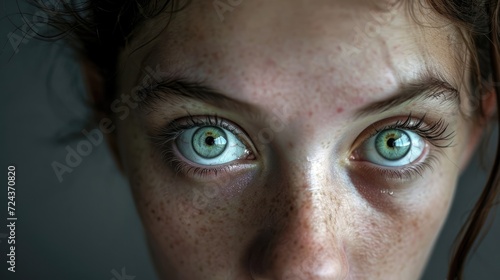 A young woman with a manic look in her eyes showcasing the extreme highs and lows of the disorder.