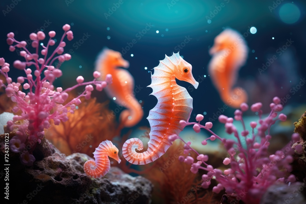 Seahorse Haven: Coral with seahorses. Seahorse Haven: Coral with seahorses.