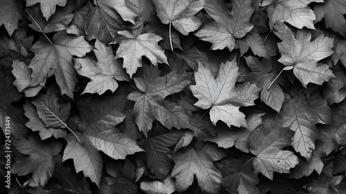 Black Background from autumn fallen leaves, generative ai