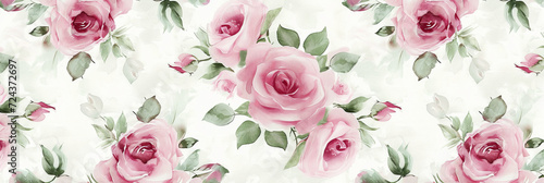 pink roses painted in watercolor, generative AI
