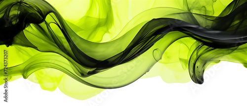 Vibrant Lime Surge: Dynamic Abstract in Black and Neon Green
