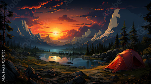 background of students camping