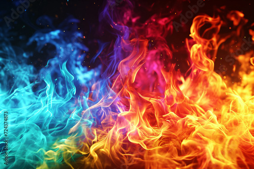 colorful fire flame