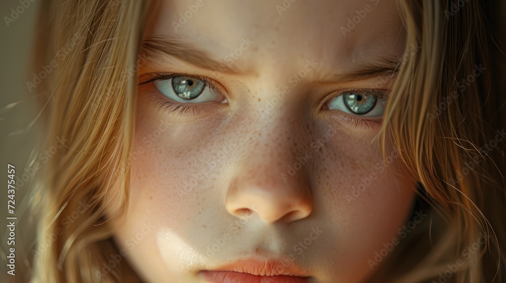 Closeup portrait of a young girl her face pale and drained. The pressure to succeed in school and extracurriculars has left her exhausted. Closeup portrait of a young girl her face pale and drained. The pressure to succeed in school and extracurriculars has left her exhausted.
