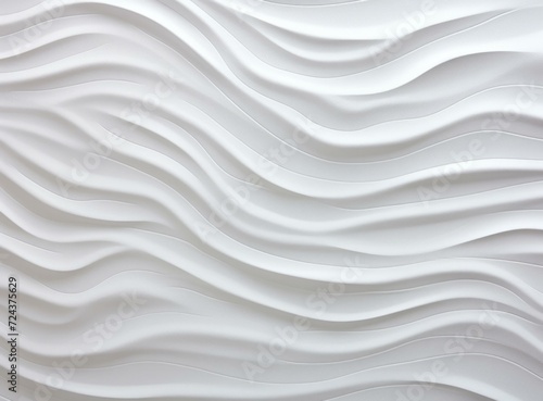 White wall with wavy lines. Generative AI.