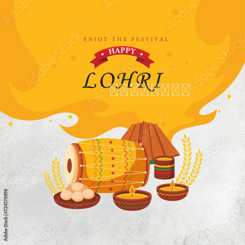 Lohri Festival Poster - Han...