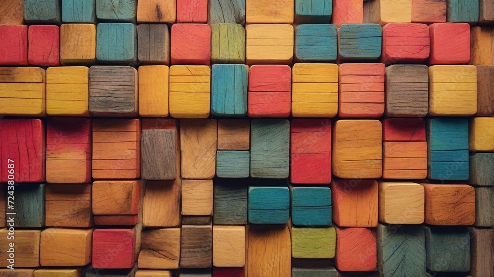 Colorful wooden blocks background. Colorful wooden blocks background.