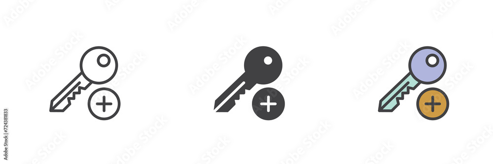 Add key password different style icon set Add key password different style icon set