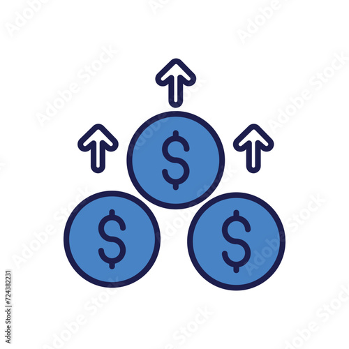 funds raising icon with white background vector stock illustration