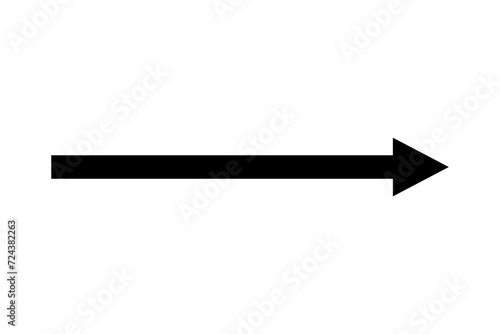 Straight long arrow pointing right. Arrow shape element photo