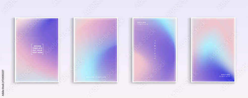 Pastel gradient backgrounds vector set. soft tender white, orange, pink, purple and blue colours abstract background for app, web design, webpages, banners, greeting cards. Vector design.