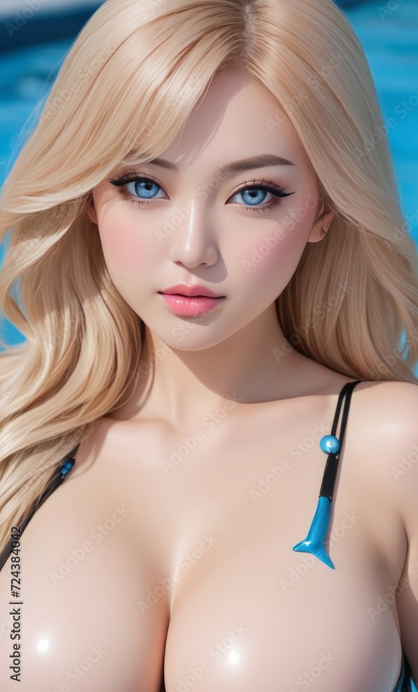 beautiful girl with perfect face in close-up ultra detailed photography